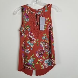 Daniel Rainn Sleeveless Floral Top Size PXS NWT